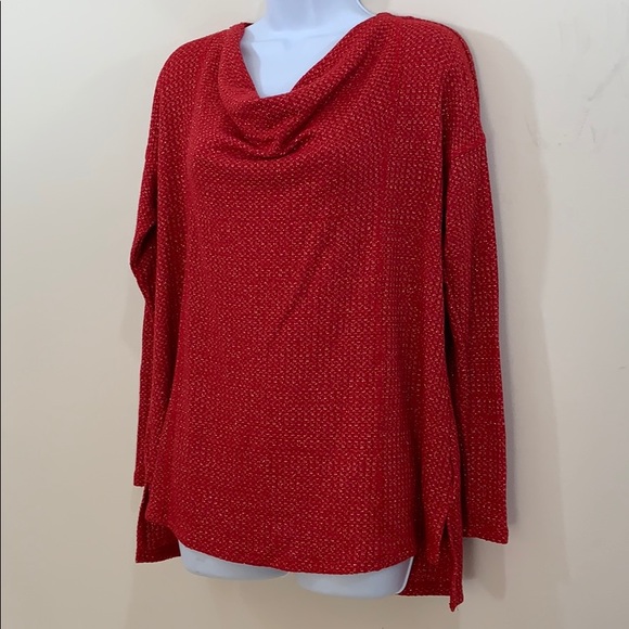 CATO Long Sleeve Metallic Silver Woven Sweater - Picture 4 of 8